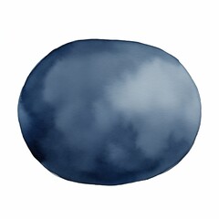 Blue oval watercolor paint brush stroke