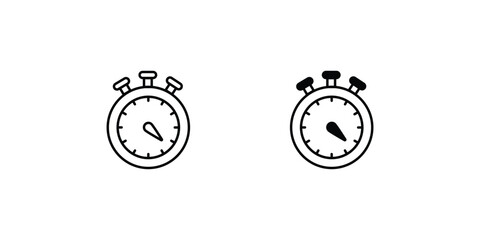 stopwatch icon with white background vector stock illustration - obrazy, fototapety, plakaty