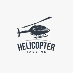 Flying helicopter logo icon vector template on white background
