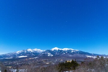 snow covered mountains in winter