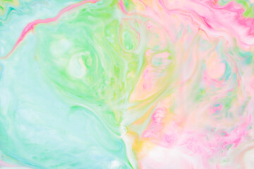 Abstract Colorful Fluid Art Background on Liquid Surface