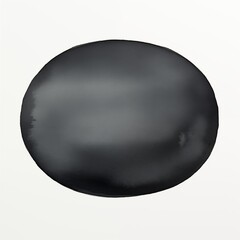 Midnight Black oval watercolor paint brush stroke