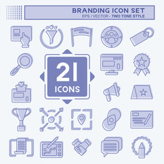 Icon Set Branding. suitable for Branding symbol. two tone style. simple design editable. design template vector. simple illustration