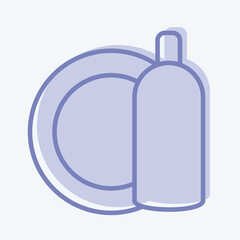 Icon Washing Dishes. suitable for Kids symbol. two tone style. simple design editable. design template vector. simple illustration