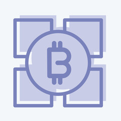 Icon Blockchain Technology. suitable for education symbol. two tone style. simple design editable. design template vector. simple illustration