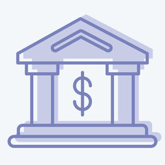 Icon Bank. suitable for education symbol. two tone style. simple design editable. design template vector. simple illustration