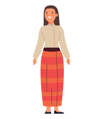 myanmar woman standing