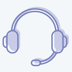 Icon Headphone. suitable for Computer Components symbol. two tone style. simple design editable. design template vector. simple illustration