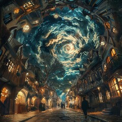 Transform traditional genre scenes into captivating works of art with a unique tilted angle perspective Show the evolution and innovation within each genre through this creative visual approach