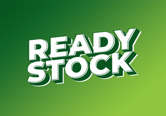 Ready stock. Text effect in 3 dimension style in white green color