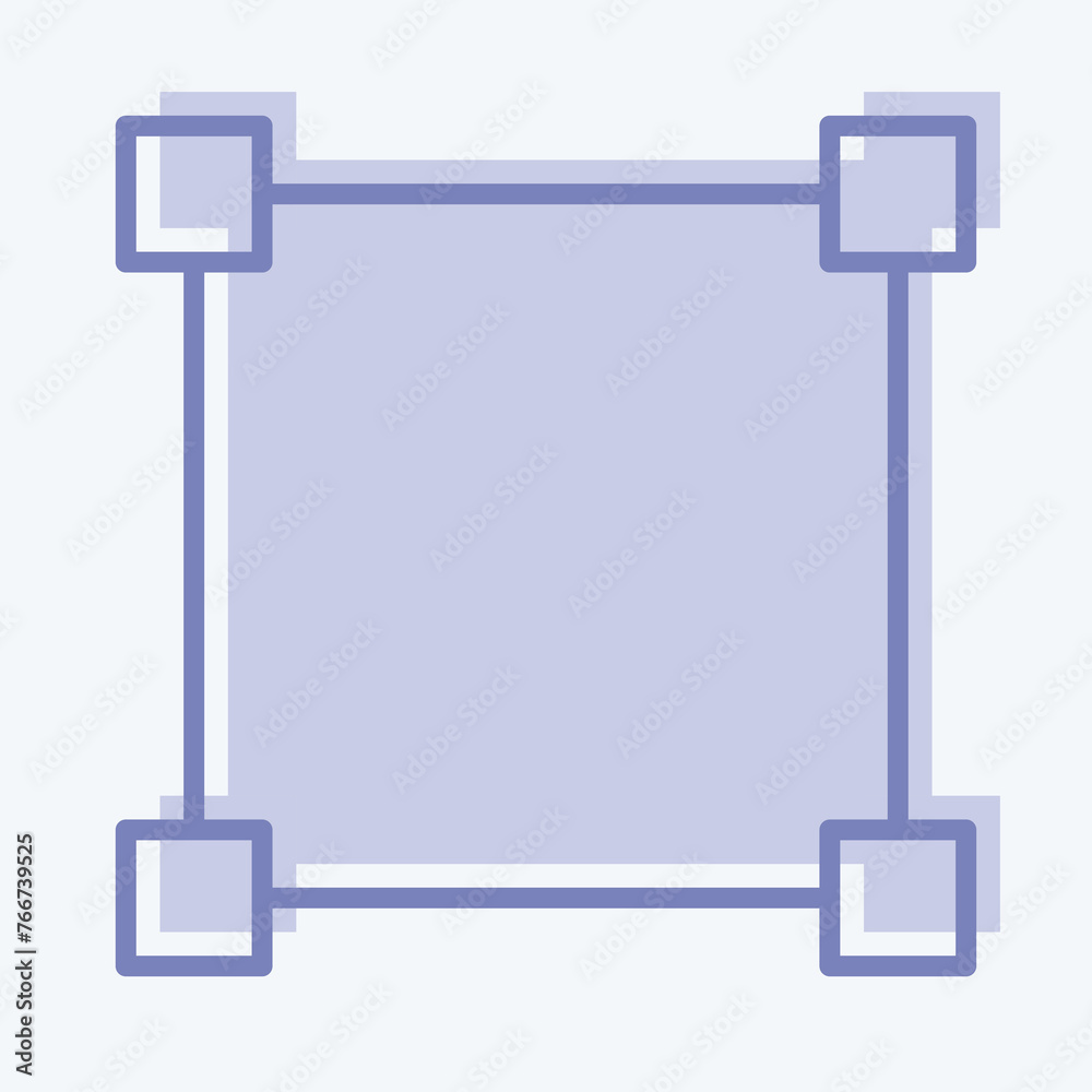 Fototapete icon draw square. related to graphic design tools symbol. two tone style. simple design editable. si