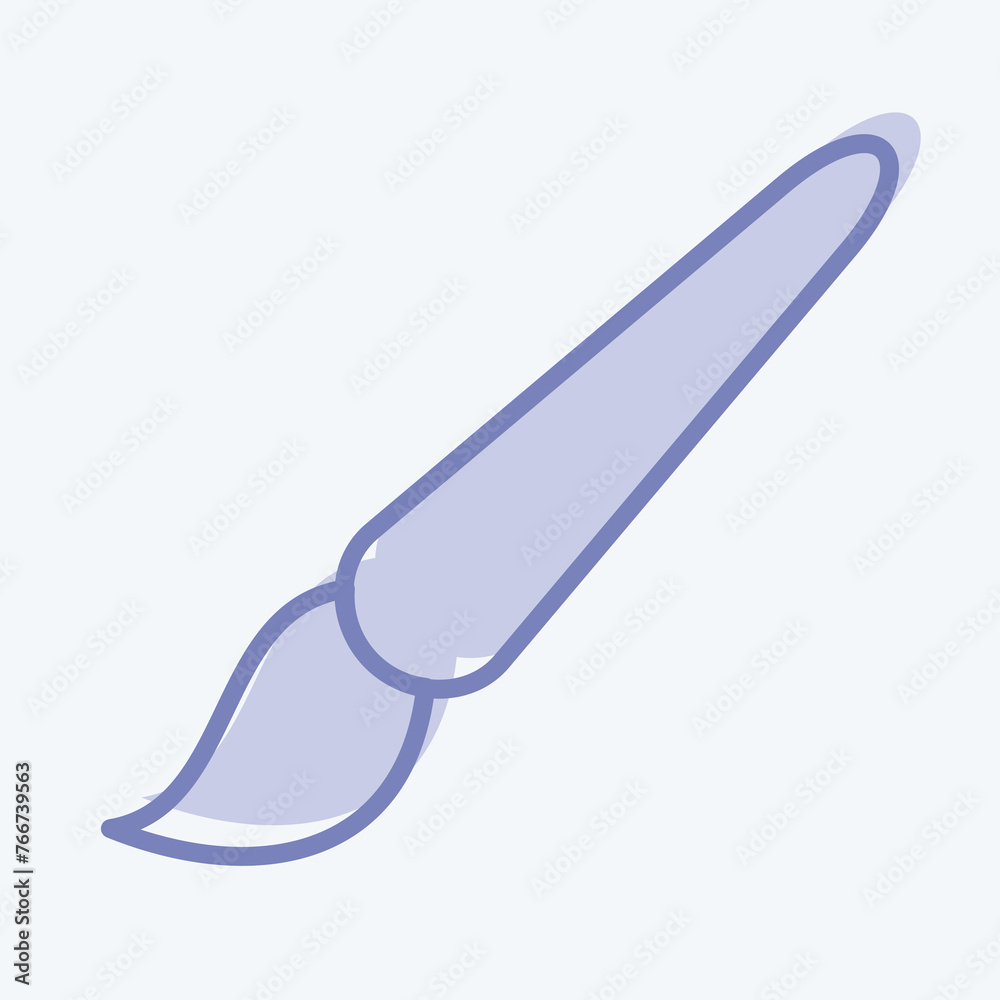 Fototapete icon paint brush. related to graphic design tools symbol. two tone style. simple design editable. si