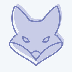 Icon Fox. related to Animal Head symbol. two tone style. simple design editable. simple illustration. cute. education