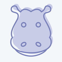 Icon Hippopotamus. related to Animal Head symbol. two tone style. simple design editable. simple illustration. cute. education