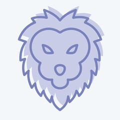 Icon Lion. related to Animal Head symbol. two tone style. simple design editable. simple illustration. cute. education