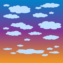 Clouds hand drawing illustration vector
