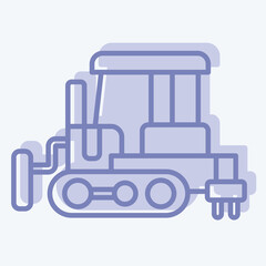 Icon Bulldozer. related to Construction Vehicles symbol. two tone style. simple design editable. simple illustration