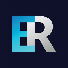 Obraz premium Abstract ER letter logo design template. Vector Logo Illustration.