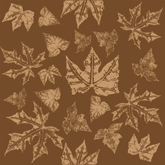 Leaves hand drawn illustration background pattern vector