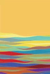 Tuinposter カラフル　和柄　波　背景  © J BOY