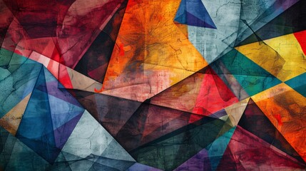 Abstract 3d rendering of colorful polygonal geometry surface design for background, thumbnail, poster, illustration