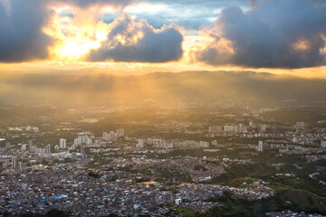 sunset in the city Colombia