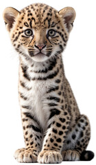 baby leopard in transparent background