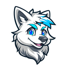 Obraz premium Furry logo, t-shirt design, Sticker design, Icon, with a white background