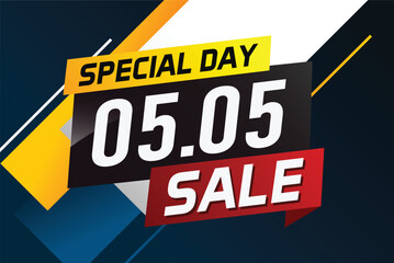 Obraz premium 5.5 Special day sale word concept vector illustration with ribbon and 3d style for use landing page, template, ui, web, mobile app, poster, banner, flyer, background, gift card, coupon