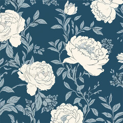 Seamless vector floral wallpaper. Decorative vintag