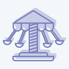 Icon Spinning Swing. related to Amusement Park symbol. two tone style. simple design editable. simple illustration