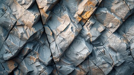 Angular Rock Formation with Sunlight Accents - obrazy, fototapety, plakaty