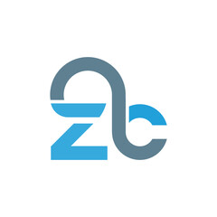 Letter zc logo, vector design template
