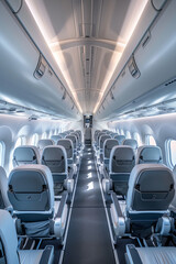 Interior of an empty airplane