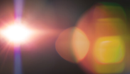 Rainbow Lens Optical Flare Film Dust Overlay Effect Vintage Abstract Bokeh Light Leaks Photo Retro Camera Defocused Blur Reflection Bright Sunlights. Use Screen Overlay Mode for Photo Processing.