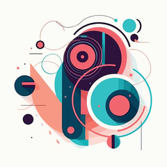 Vector illustration of dynamic composition made of