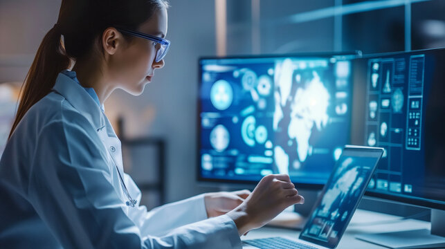 doctor working on laptop