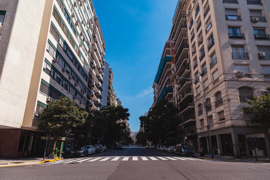 Street of a modern big city in Latin America