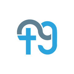 Letter tg logo, vector design template