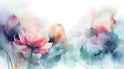 light soft pastel watercolor flower background spring blossom nature