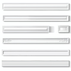 White plastic or wood seamless baseboards pattern i