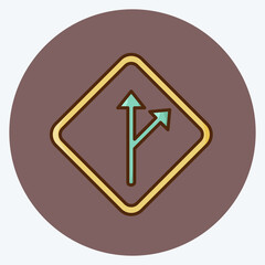 Icon Deviation Sign. suitable for education symbol. flat style. simple design editable. design template vector. simple illustration