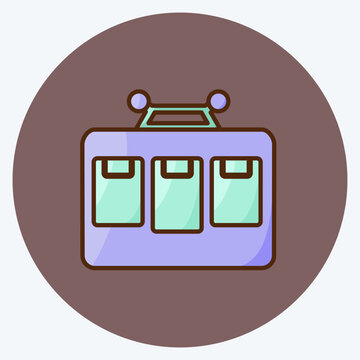 recommend clip art: Icon Cable Car. suitable for education symbol. flat style. simple design editable. design template vector. simple illustration