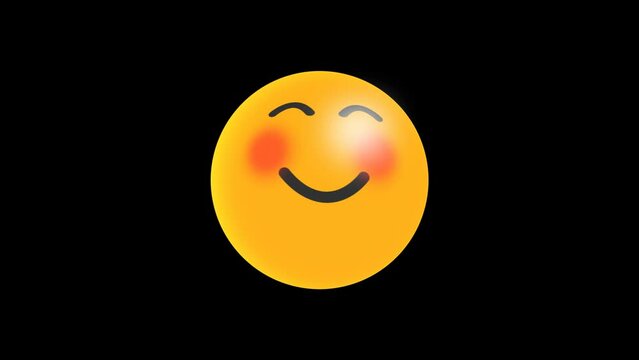 3D Emoji Animation with blush expression emoji Icon