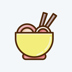 Icon Ramen. suitable for Japanese symbol. flat style. simple design editable. design template vector. simple illustration