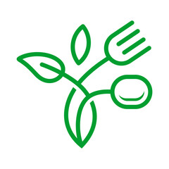 Green Food Vector Logo Design Template
