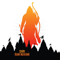 Hindu festival celebrated ram navami card background - obrazy, fototapety, plakaty