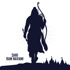 Hindu festival celebrated ram navami card background