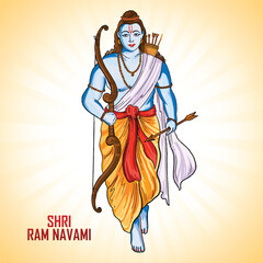 Shri ram navami festival celebration card background - obrazy, fototapety, plakaty