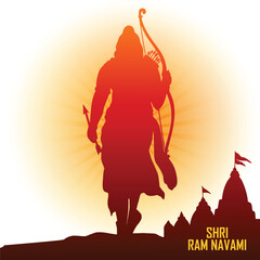 Sri ram navami indian festival celebration card background - obrazy, fototapety, plakaty